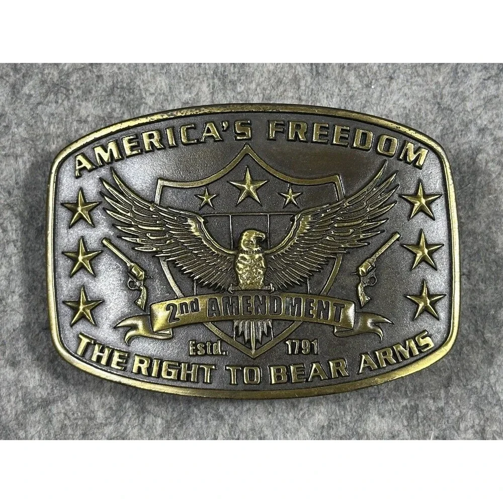 Montana Silversmiths 2nd Amendment Heritage Attitude Belt Buckle Eagle USA